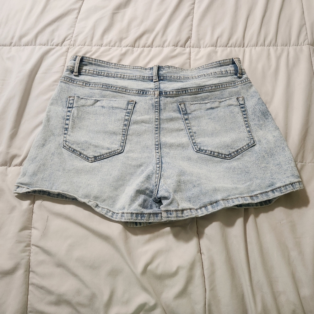 Light Blue Denim Strapless Top